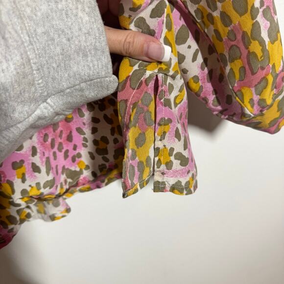 Suitsme Top Women XL Leopard Print 100%Silk Button Up Officecore Career Mobwife - Picture 7 of 8